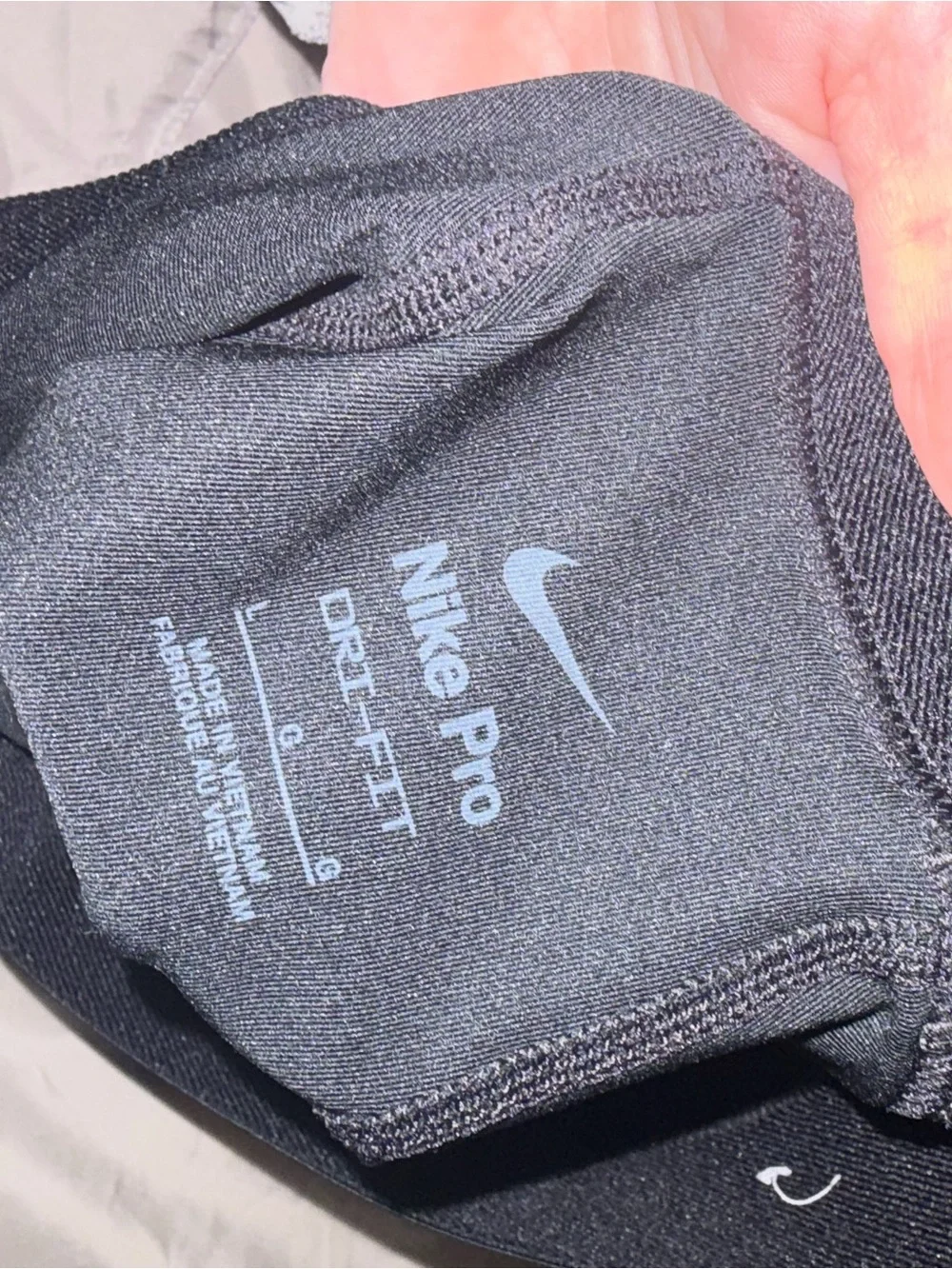 Nike Pro Black Athletic Compression Shorts with White Swoosh